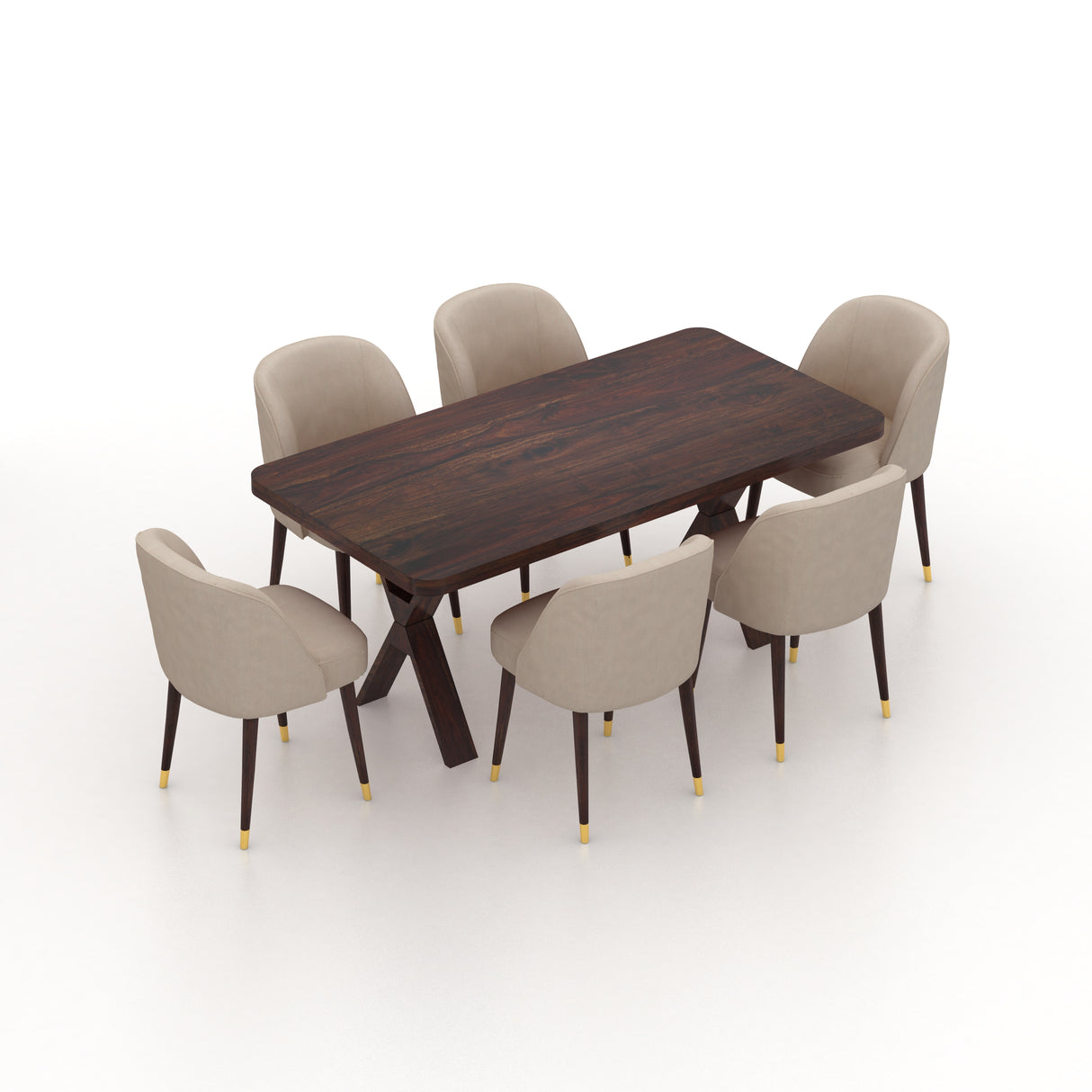 MARTIN Solid Sheesham Wood 6 Seater Dining Table Set - 3 Years Warranty