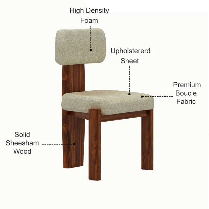 CHICAGO Solid Sheesham Wood Office/Study/Dining Chair - 3 Years Warranty