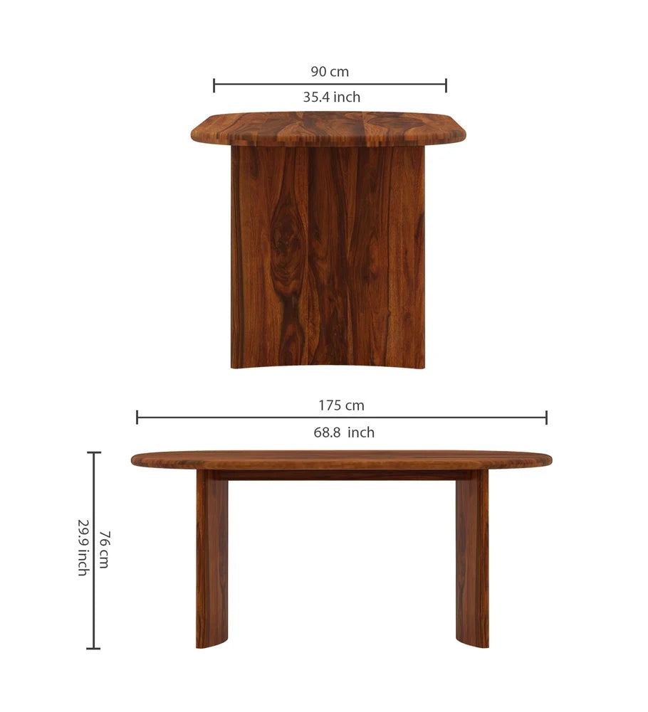 CHICAGO Solid Sheesham Wood 6 Seater Dining Table - 3 Years Warranty
