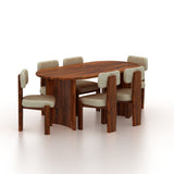CHICAGO Solid Sheesham Wood 6 Seater Dining Table Set - 3 Years Warranty