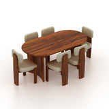 CHICAGO Solid Sheesham Wood 6 Seater Dining Table Set - 3 Years Warranty