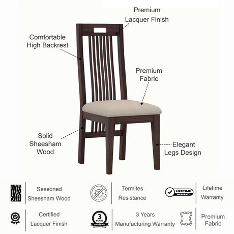 Vegator Solid Sheesham Wood Office/Study/Dining Chair - 3 Years Warranty
