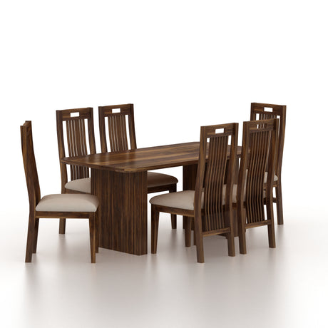 Vegator Solid Sheesham Wood 6 Seater Dining Table Set - 3 Years Warranty