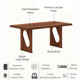 RAFEL Solid Sheesham Wood 6 Seater Dining Table - 3 Years Warranty