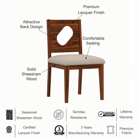 RAFEL Solid Sheesham Wood 6 Seater Dining Table Set - 3 Years Warranty