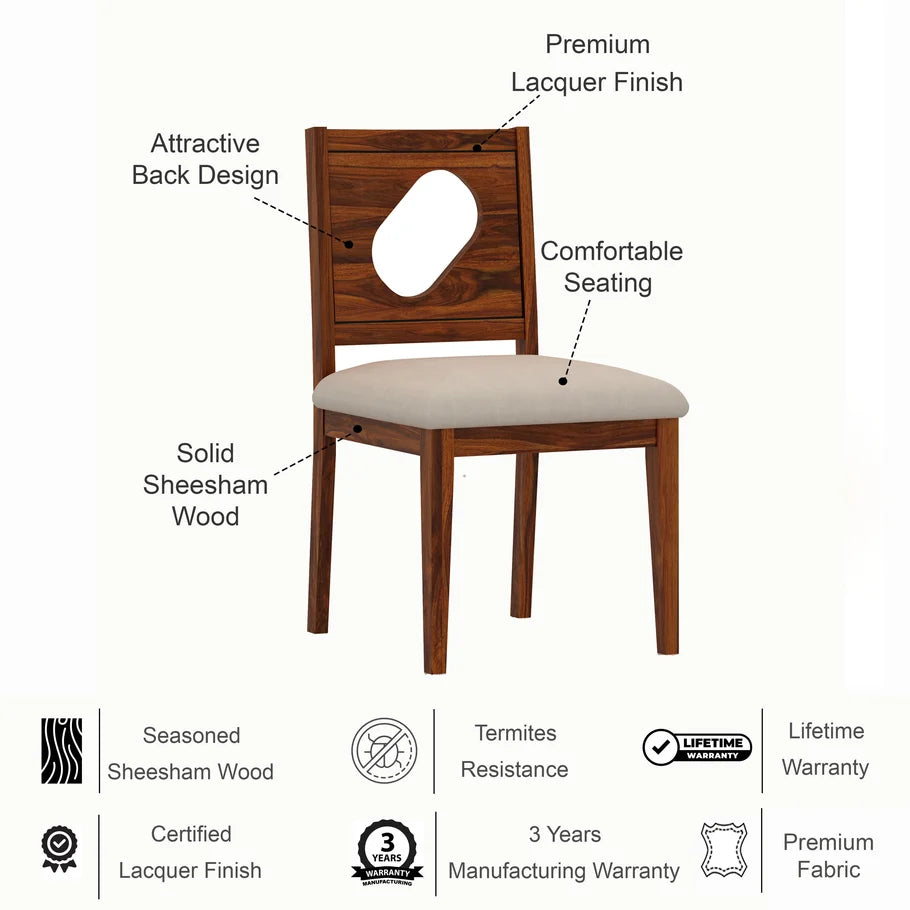 RAFEL Solid Sheesham Wood Office/Study/Dining Chair - 3 Years Warranty