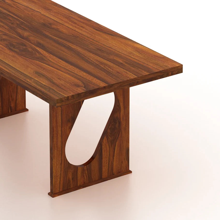 RAFEL Solid Sheesham Wood 6 Seater Dining Table - 3 Years Warranty