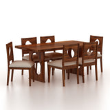 RAFEL Solid Sheesham Wood 6 Seater Dining Table Set - 3 Years Warranty