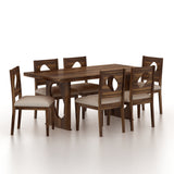 RAFEL Solid Sheesham Wood 6 Seater Dining Table Set - 3 Years Warranty