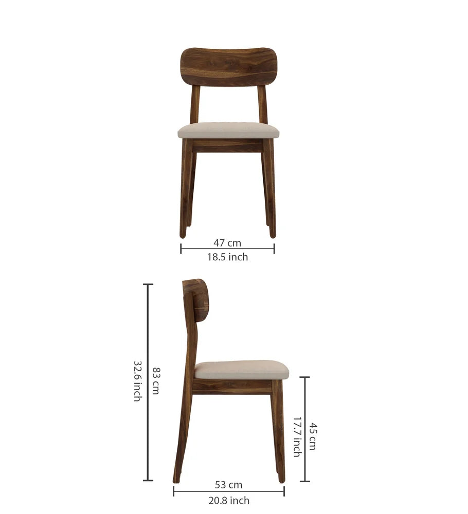 Lazio Solid Sheesham Wood Office/Study/Dining Chair - 3 Years Warranty