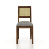 Syrus Rattan Solid Sheesham Wood 6 Seater Dining Table Set- 3 Years Warranty