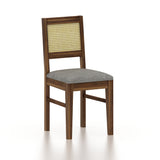 Syrus Rattan Solid Sheesham Wood 6 Seater Dining Table Set- 3 Years Warranty