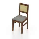 Syrus Rattan Solid Sheesham Wood 6 Seater Dining Table Set- 3 Years Warranty