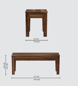 Syrus Rattan Solid Sheesham Wood 6 Seater Dining Table Set- 3 Years Warranty