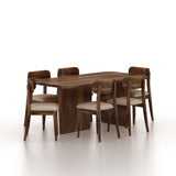 Lazio Solid Sheesham Wood 6 Seater Dining Table Set - 3 Years Warranty