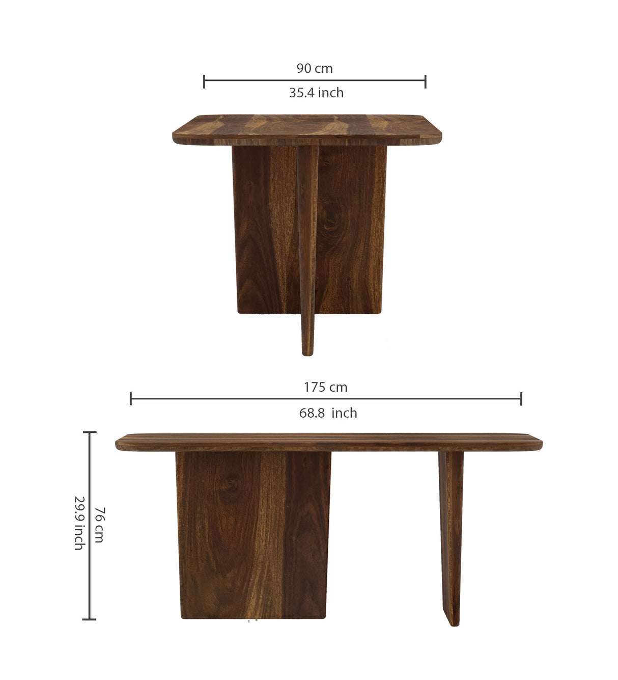 Lazio Solid Sheesham Wood 6 Seater Dining Table Set - 3 Years Warranty