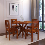 Cairo Oval Solid Sheesham Wood 4 Seater Dining Table Set - 3 Years Warranty