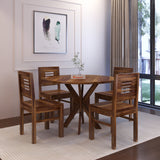 Cairo Oval Solid Sheesham Wood 4 Seater Dining Table Set - 3 Years Warranty