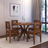 Cairo Oval Solid Sheesham Wood 4 Seater Dining Table Set - 3 Years Warranty