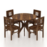 Cairo Oval Solid Sheesham Wood 4 Seater Dining Table Set - 3 Years Warranty