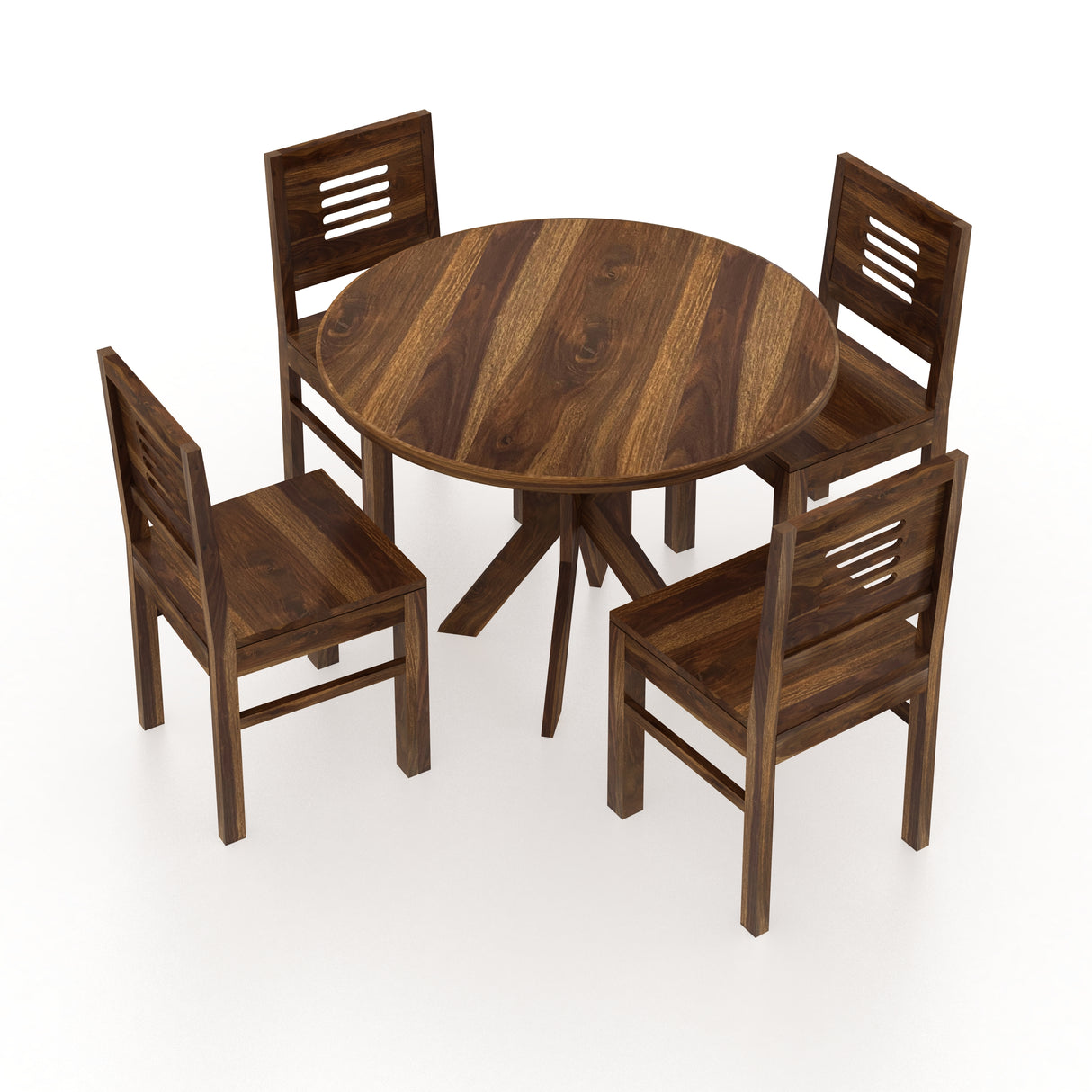 Cairo Oval Solid Sheesham Wood 4 Seater Dining Table Set - 3 Years Warranty