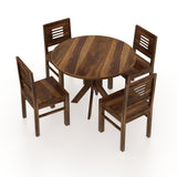 Cairo Oval Solid Sheesham Wood 4 Seater Dining Table Set - 3 Years Warranty