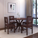 Cairo Oval Solid Sheesham Wood 4 Seater Dining Table Set - 3 Years Warranty