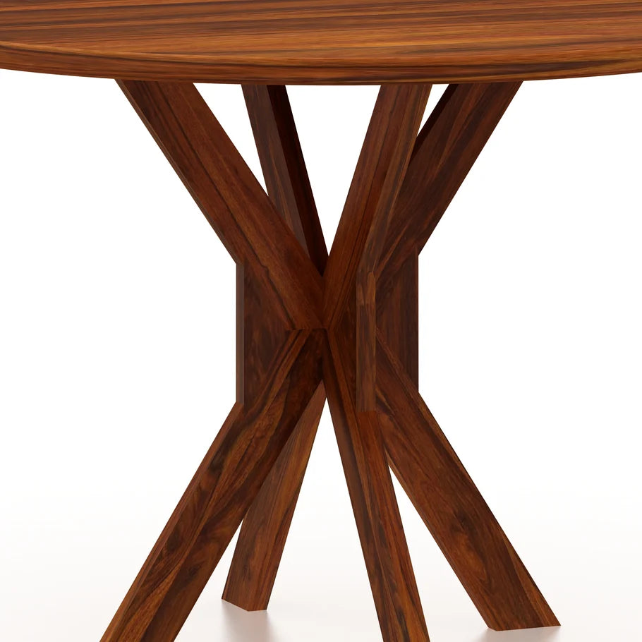 Maurus Oval Solid Sheesham Wood 4 Seater Dining Table - 3 Years Warranty