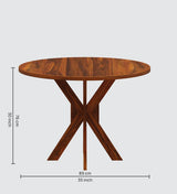 Maurus Oval Solid Sheesham Wood 4 Seater Dining Table - 3 Years Warranty