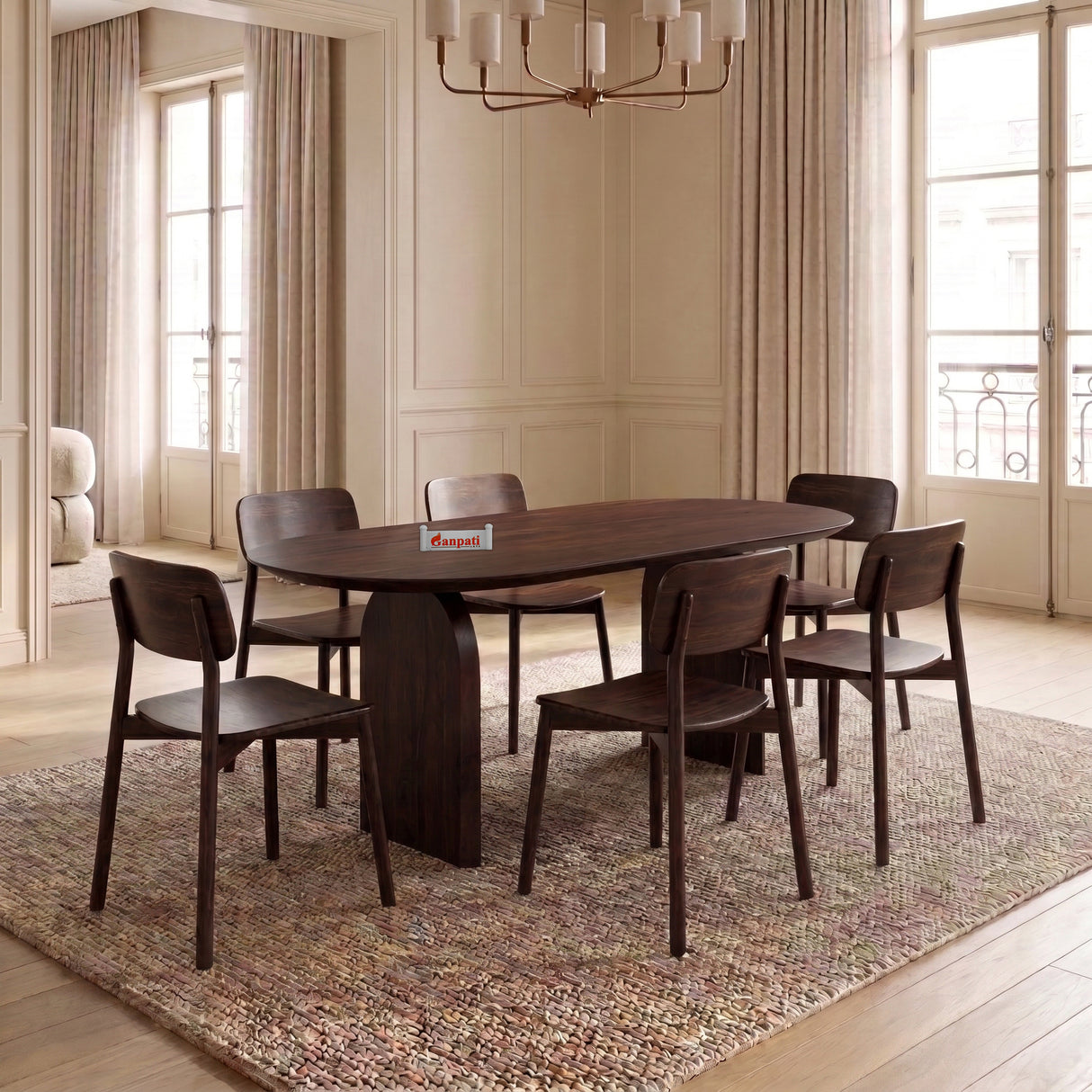 Hummer Solid Sheesham Wood 6 Seater Dining Set - 3 Years Warranty