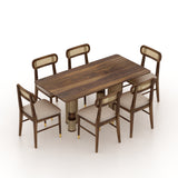 Naptune Solid Sheesham Wood 6 Seater Dining Set - 3 Years Warranty