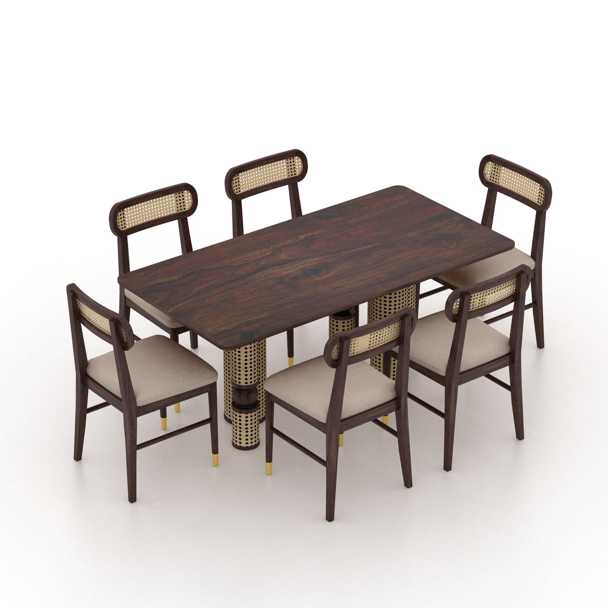 Naptune Solid Sheesham Wood 6 Seater Dining Set - 3 Years Warranty