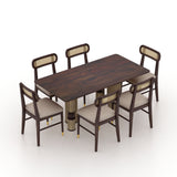 Naptune Solid Sheesham Wood 6 Seater Dining Set - 3 Years Warranty