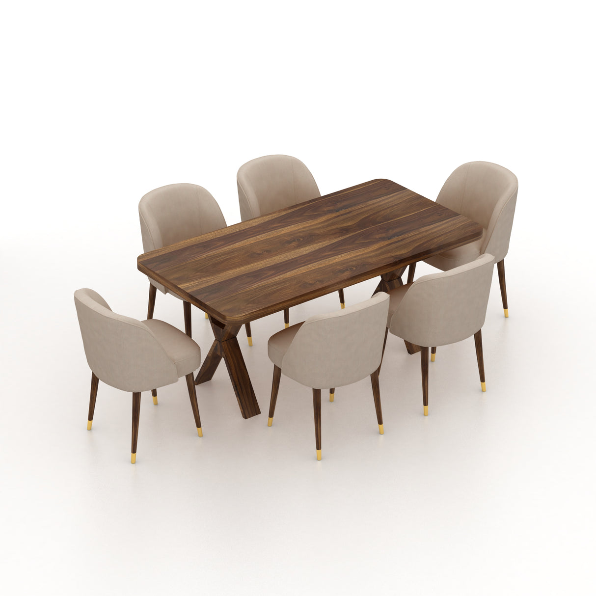 MARTIN Solid Sheesham Wood 6 Seater Dining Table Set - 3 Years Warranty