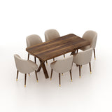 MARTIN Solid Sheesham Wood 6 Seater Dining Table Set - 3 Years Warranty