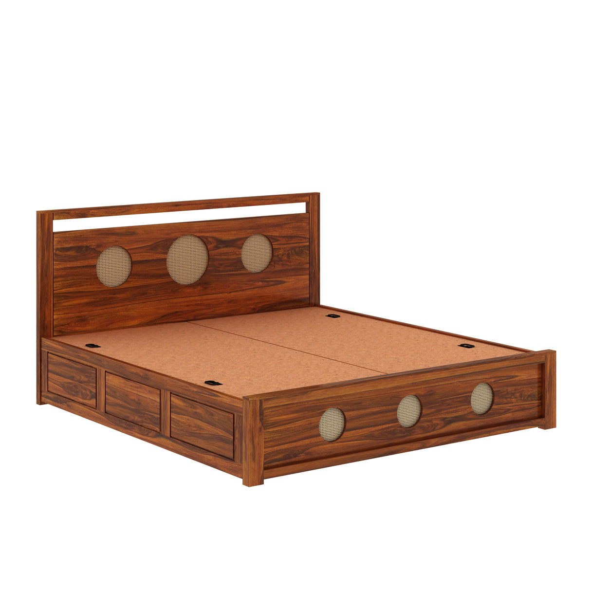 Cosmos Solid Sheesham Wood Bed With Box Storage - 3 years Warranty