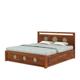 Cosmos Solid Sheesham Wood Bed With Box Storage - 3 years Warranty