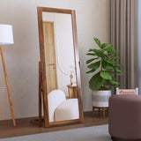 Euro Solid Sheesham Wood Standing Mirror - 3 Years Warranty