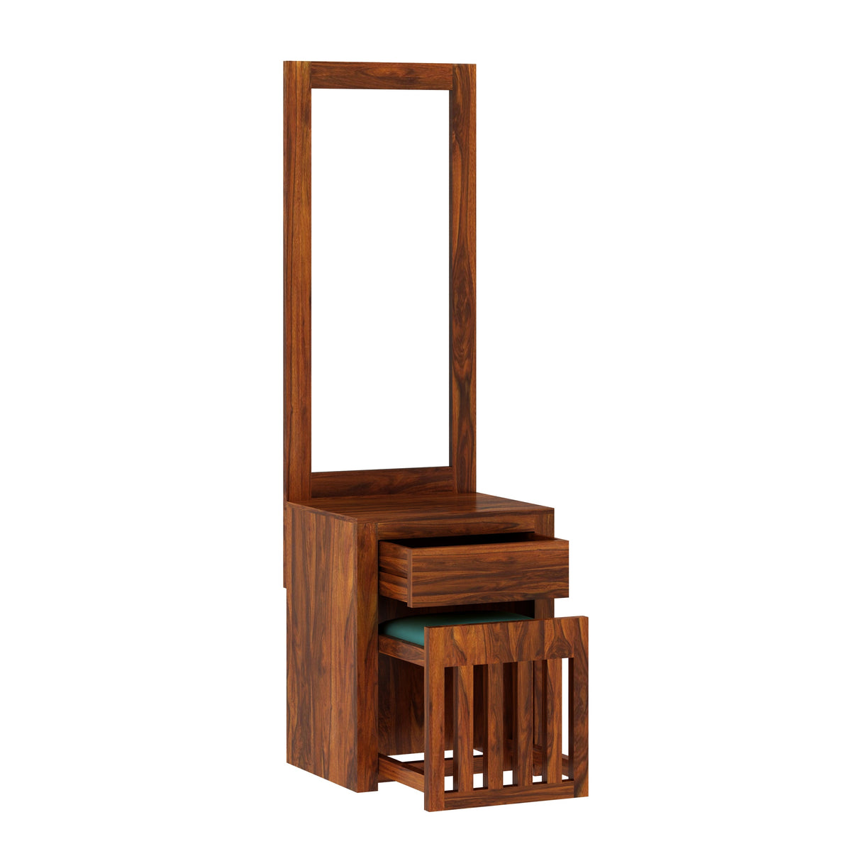 Victoria Solid Sheesham Wood Dressing Table With Stool and Mirror -  3 years Warranty