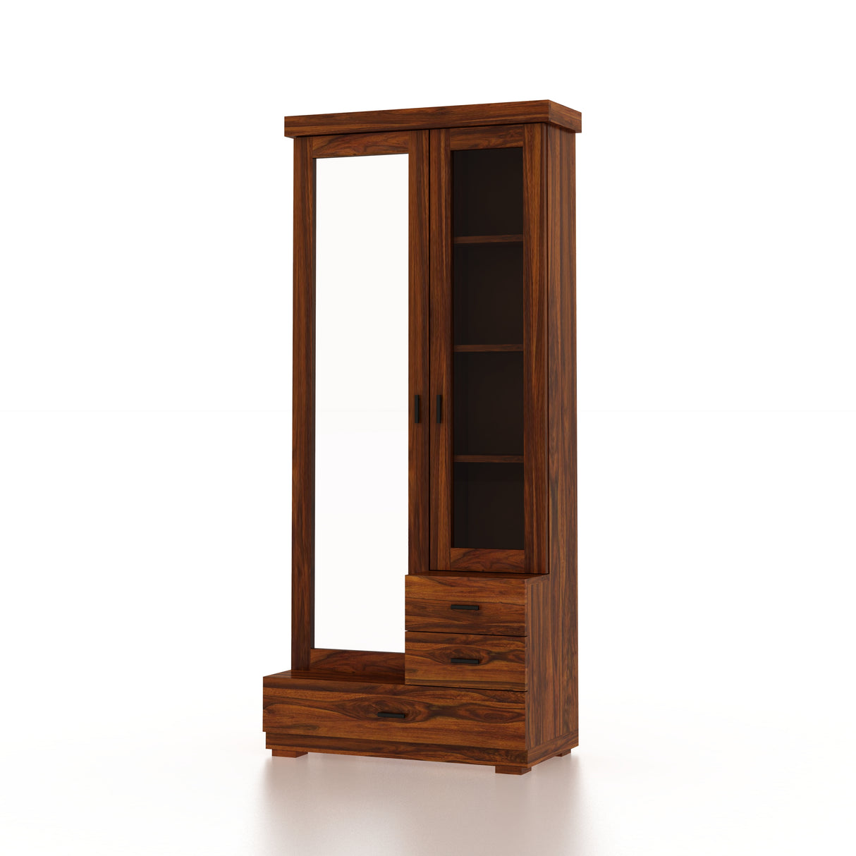 RAYON Solid Sheesham Wood Dressing Table With Cabinet - 3 Years Warranty