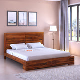 Live Solid Sheesham Wood Edge Bed - 3 Years Warranty