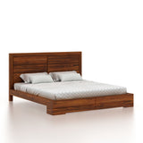 Live Solid Sheesham Wood Edge Bed - 3 Years Warranty