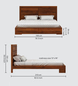Live Solid Sheesham Wood Edge Bed - 3 Years Warranty