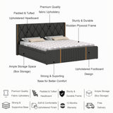 Archer Upholstered Bed With Box Storage - 12 Months Warranty(LUXE EDITION)