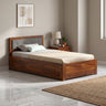 EURO Solid Sheesham Wood 4 Feet Bed With Box Storage - 3 Years Warranty