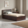 EURO Solid Sheesham Wood 4 Feet Bed With Box Storage - 3 Years Warranty