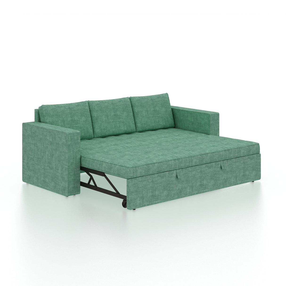 FABRIO Three Seater Upholstered Sofa Cum Bed Textured Suede - 12 Months Warranty -Suede Oasis