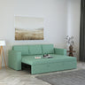 FABRIO Three Seater Upholstered Sofa Cum Bed Textured Suede - 12 Months Warranty -Suede Oasis