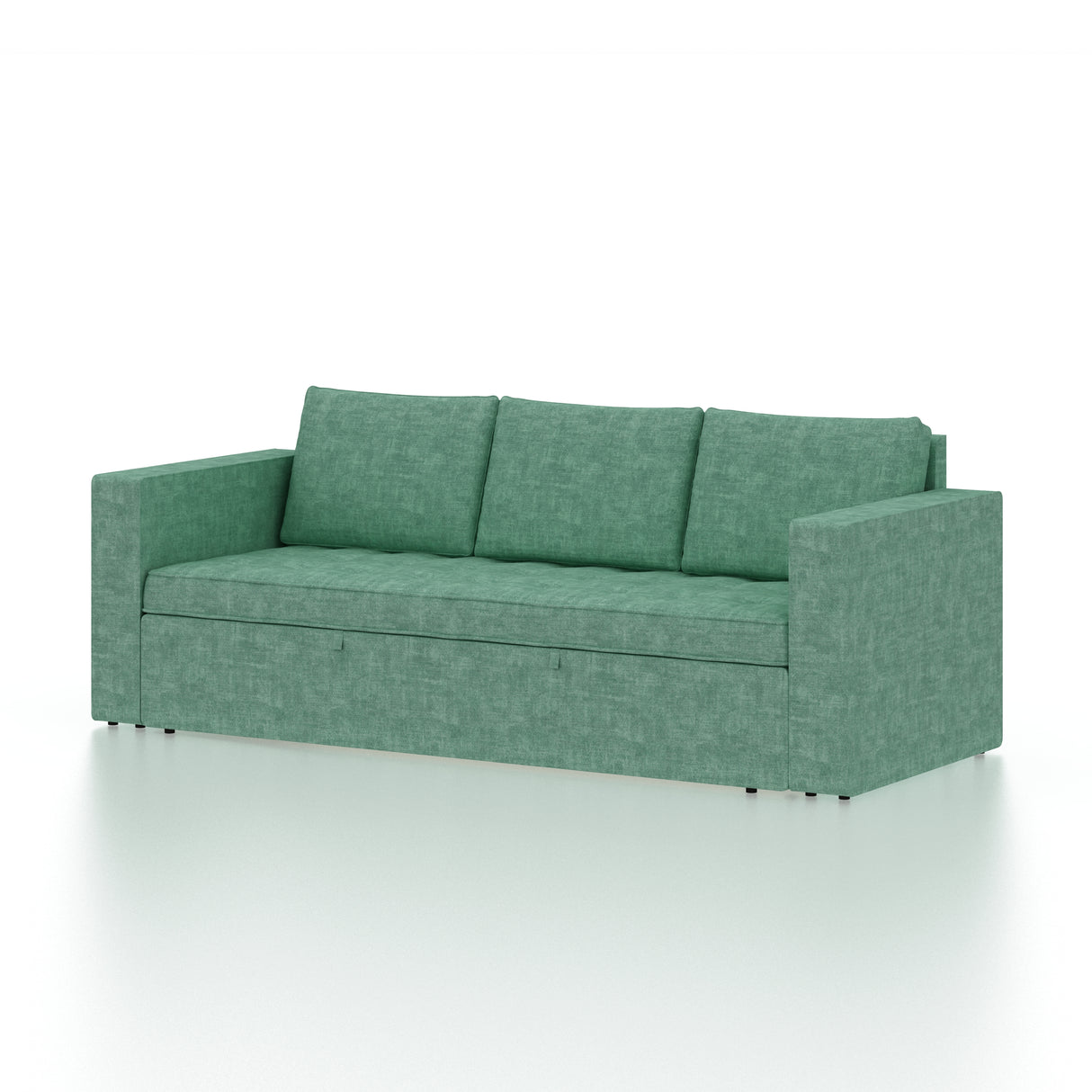 FABRIO Three Seater Upholstered Sofa Cum Bed Textured Suede - 12 Months Warranty -Suede Oasis