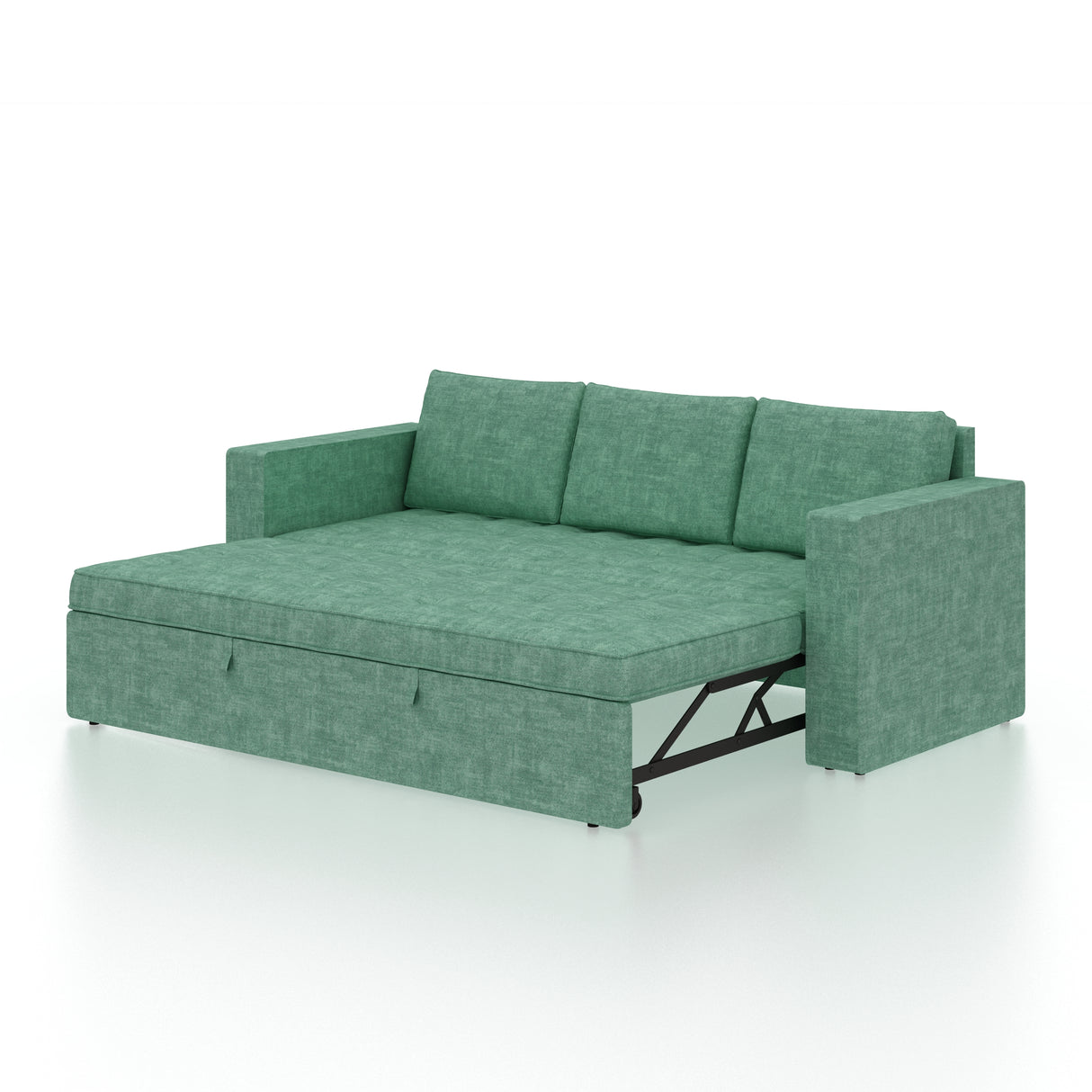 FABRIO Three Seater Upholstered Sofa Cum Bed Textured Suede - 12 Months Warranty -Suede Oasis